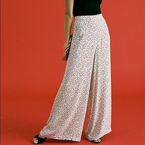 FREE PEOPLE EASY PEASY CHERRY PRINT WIDE LEG